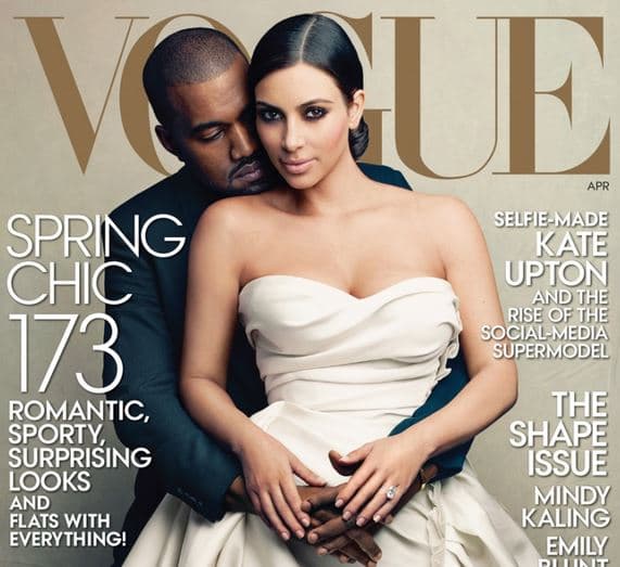 Kanye West and Kim Kardashian Vogue Cover meme template - Kanye Kim Vogue