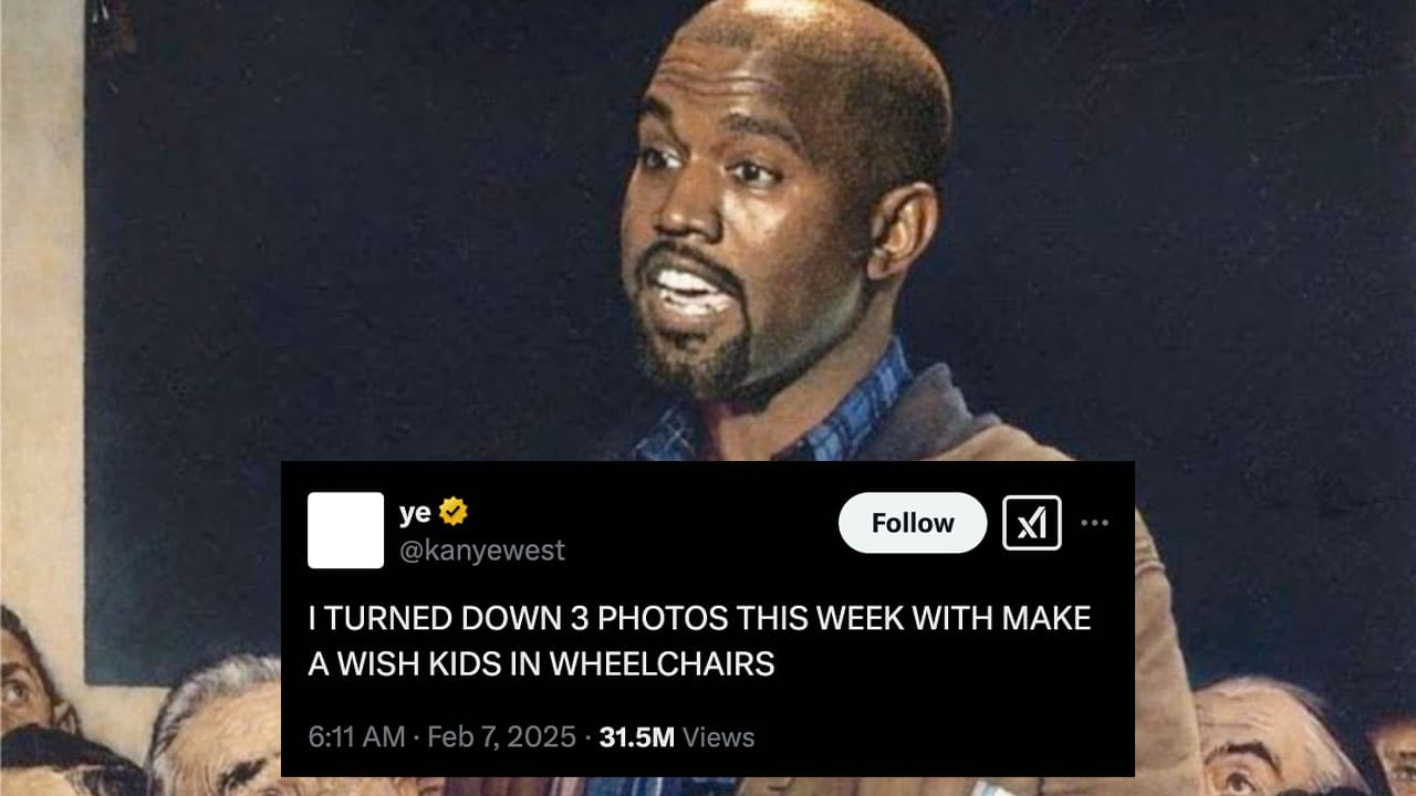Kanye's February 2025 Crashout meme template - Kanye West 2025