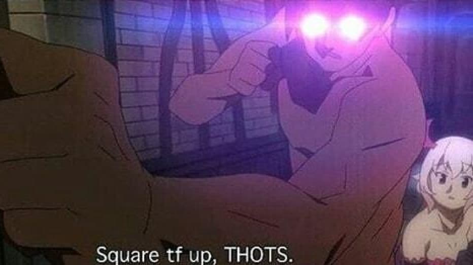 Kazuma's "Square TF Up, Thots" meme template - Kazuma Square TF Up Thots