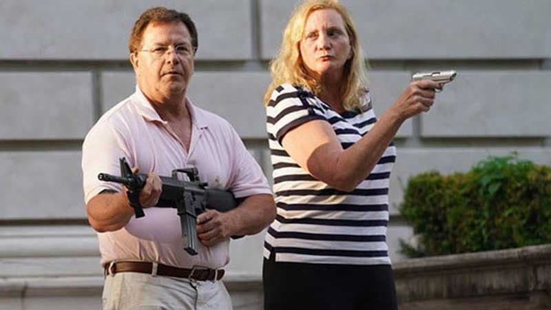 Ken and Karen St. Louis, Missouri Gun Couple meme template - Ken and Karen St. Louis