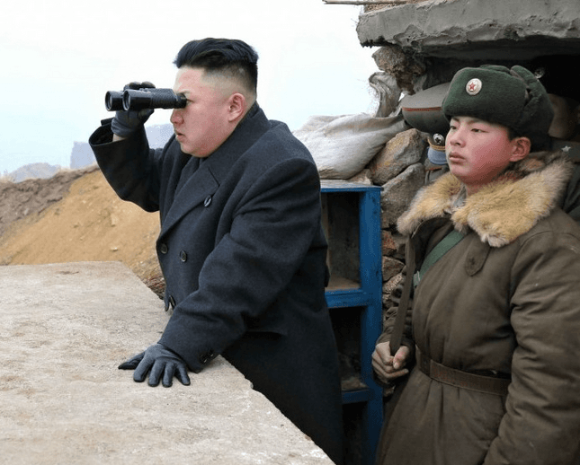 Kim Jong-Un Looking Through Binoculars meme template - Kim Jong-Un Binoculars