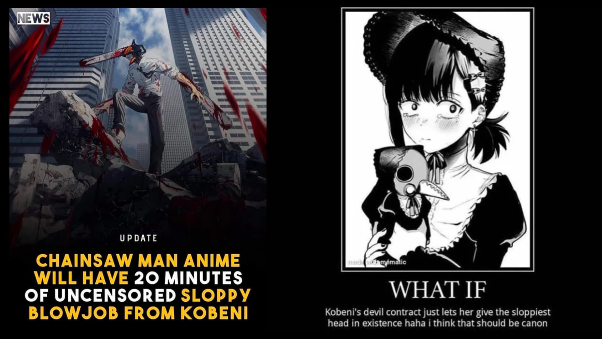 Kobeni's Contract With The Sloppy Blowjob Devil meme template - Kobeni