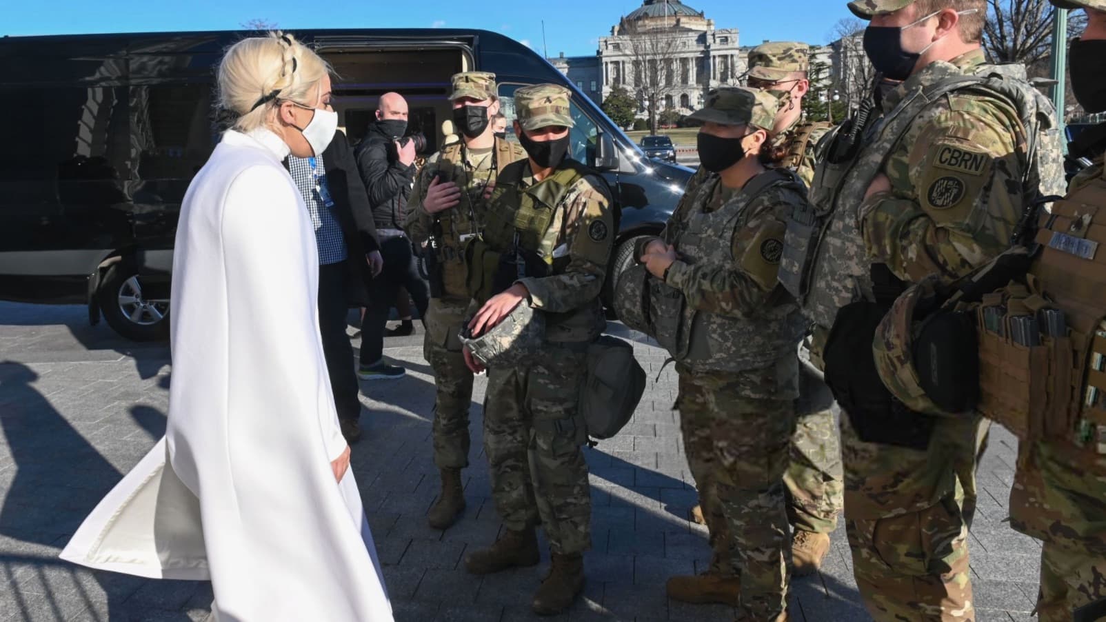Lady Gaga Directing The National Guard meme template - Lady Gaga National Guard