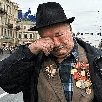 Last Veteran of WWII Battle Group Marching Alone in Victory Day Parade meme template - Last Veteran