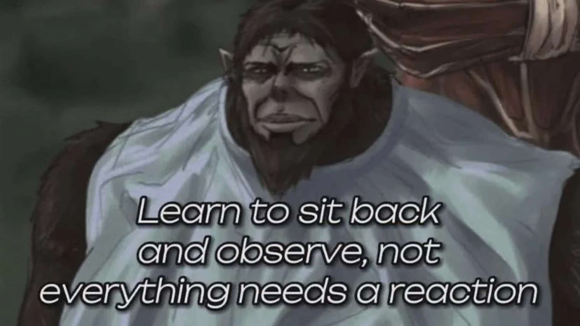 Learn to Sit Back and Observe, Not Everything Needs a Reaction meme template - Learn to Sit Back and Observe