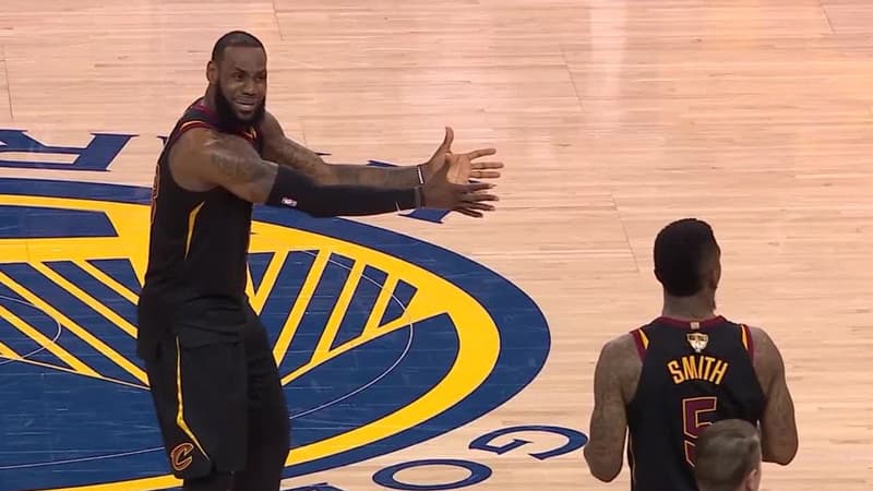 LeBron James's NBA Finals Reaction meme template - LeBron James