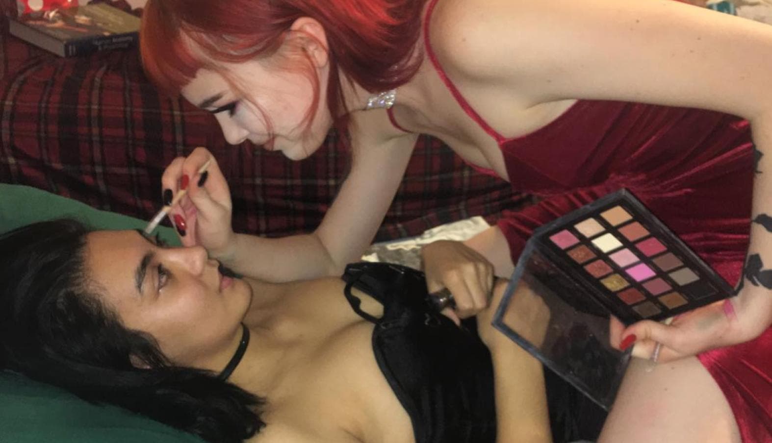 Lesbians Doing Makeup meme template - Lesbians Doing Makeup