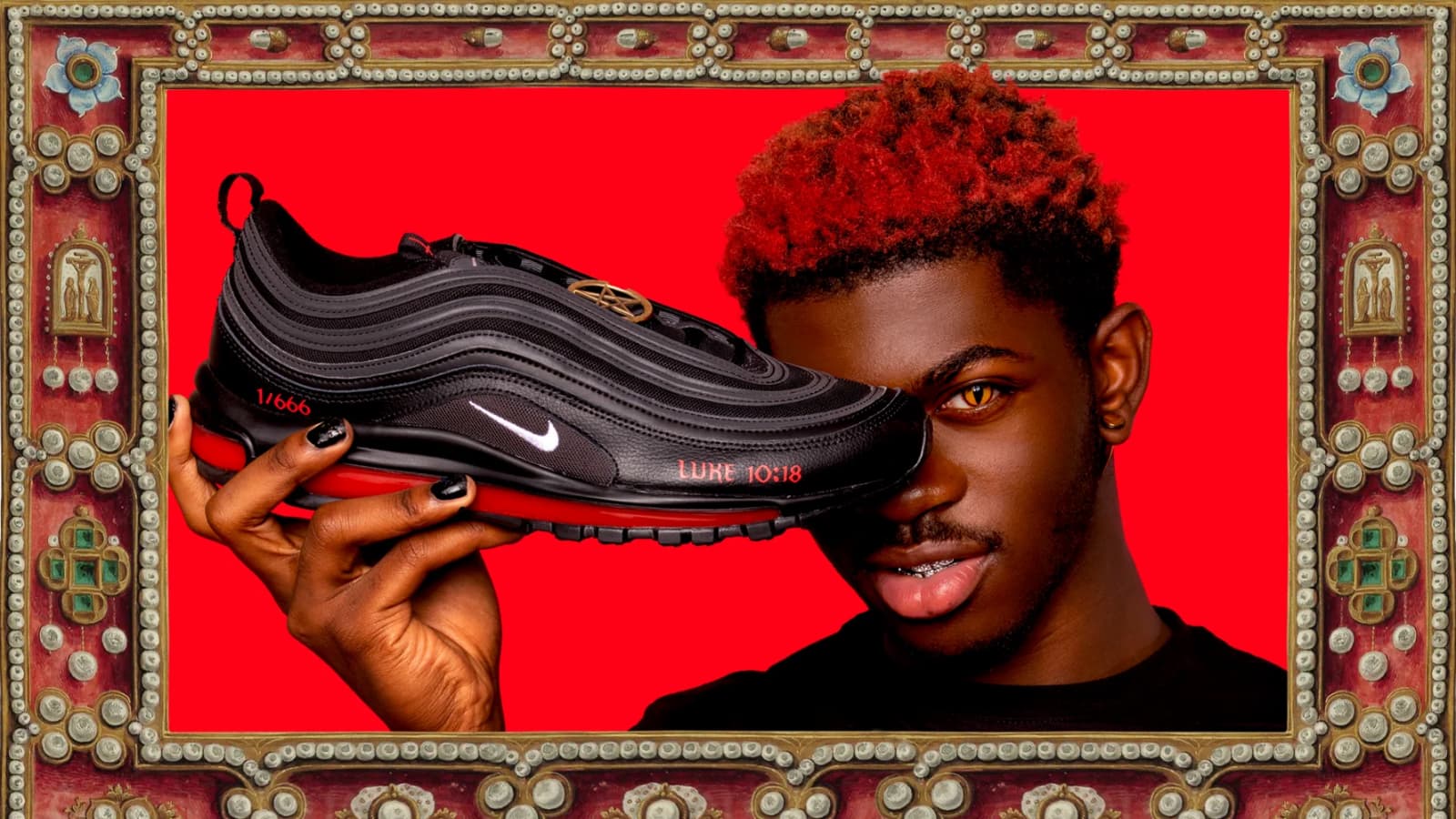 Lil Nas X's "Montero" / Satan Shoes meme template - Lil Nas X Montero