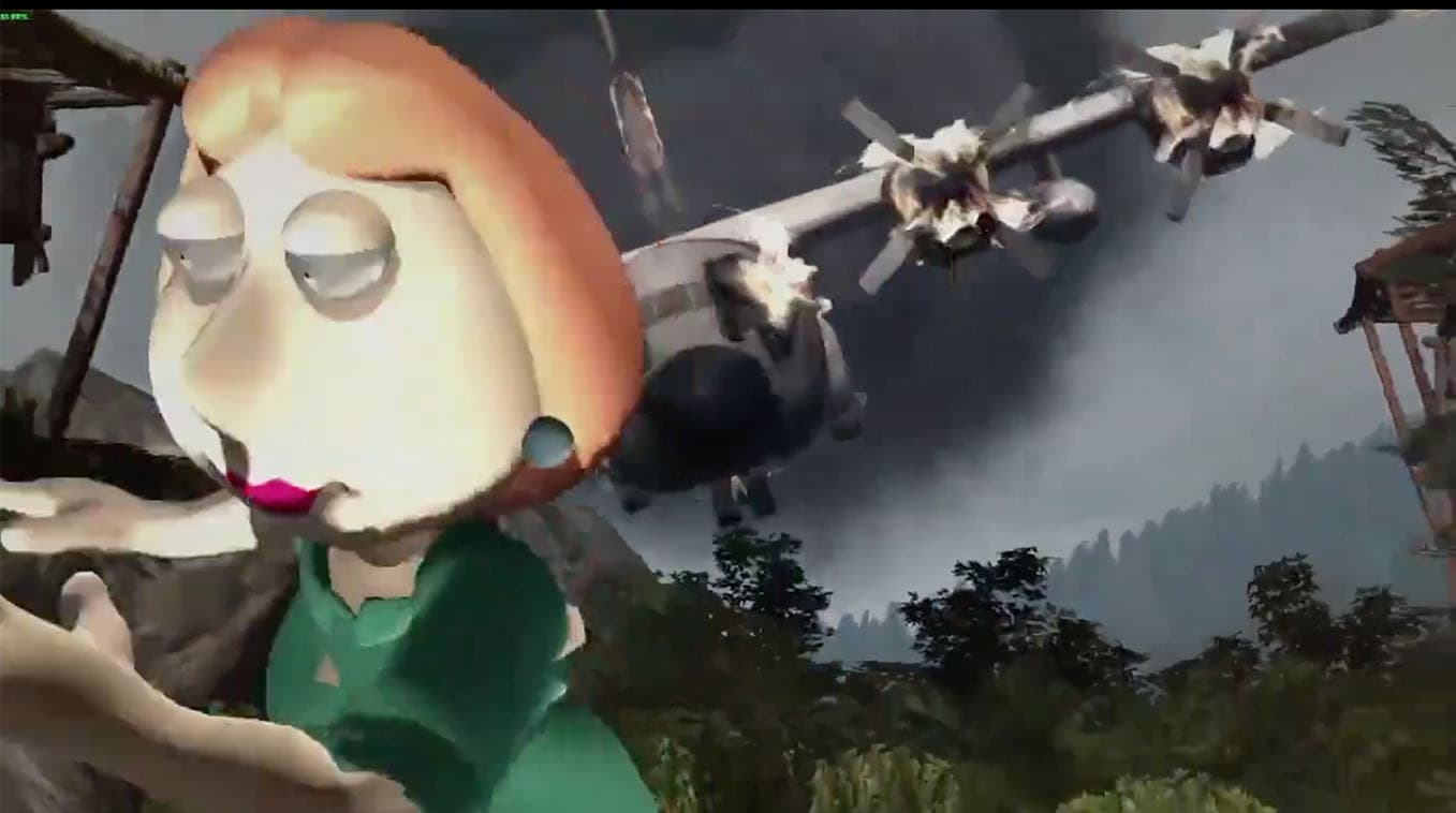 Lois Running From Burning Plane / Lois Tomb Raider Mod meme template - Lois Running From Burning Plane