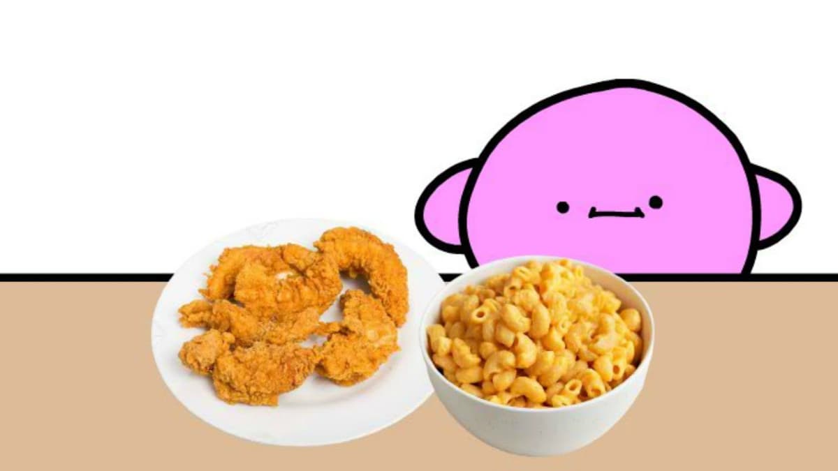 Macaroni With the Chicken Strips meme template - Macaroni With the Chicken Strips