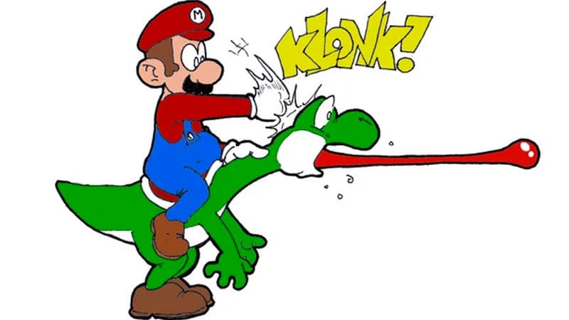 Mario Punching Yoshi meme template - Mario Punching Yoshi