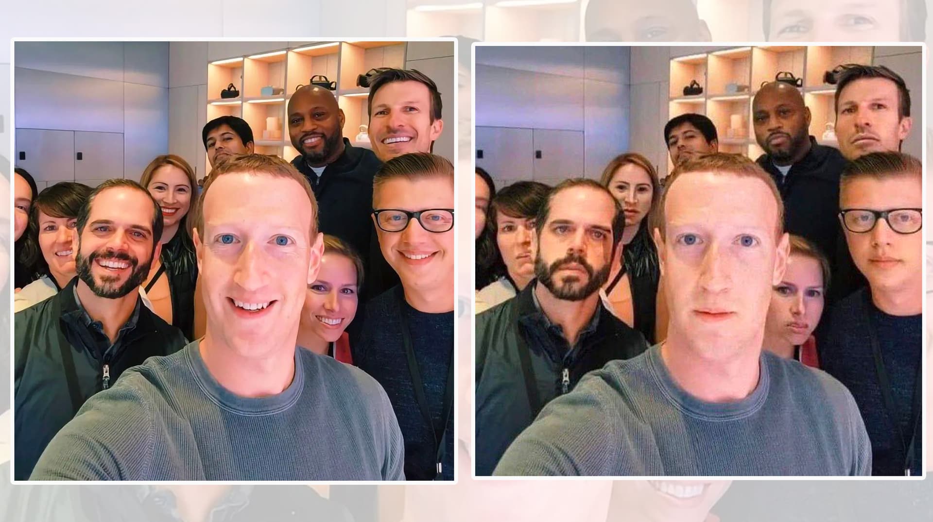 Mark Zuckerberg Group Selfie meme template - Mark Zuckerberg Group Selfie