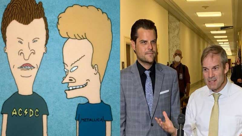 Matt Gaetz and Jim Jordan "Beavis and Butt-head" Photo meme template - Matt Gaetz Jim Jordan