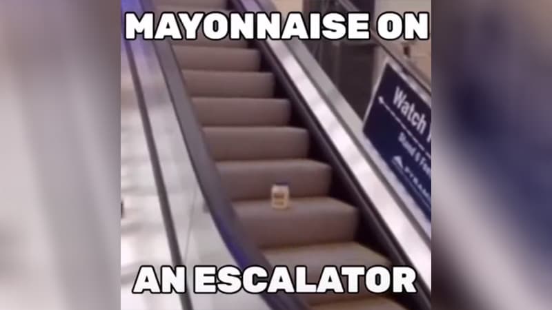 Mayonnaise On An Escalator meme template - Mayonnaise On An Escalator