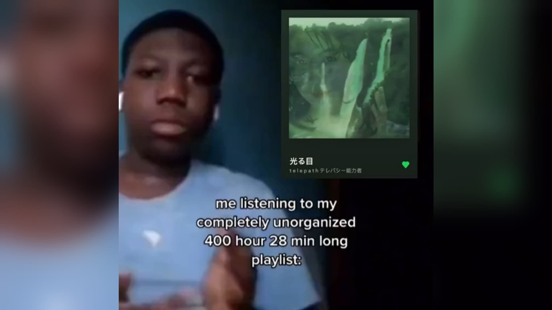 Me Listening to My Completely Unorganized Playlist meme template - Unorganized Playlist