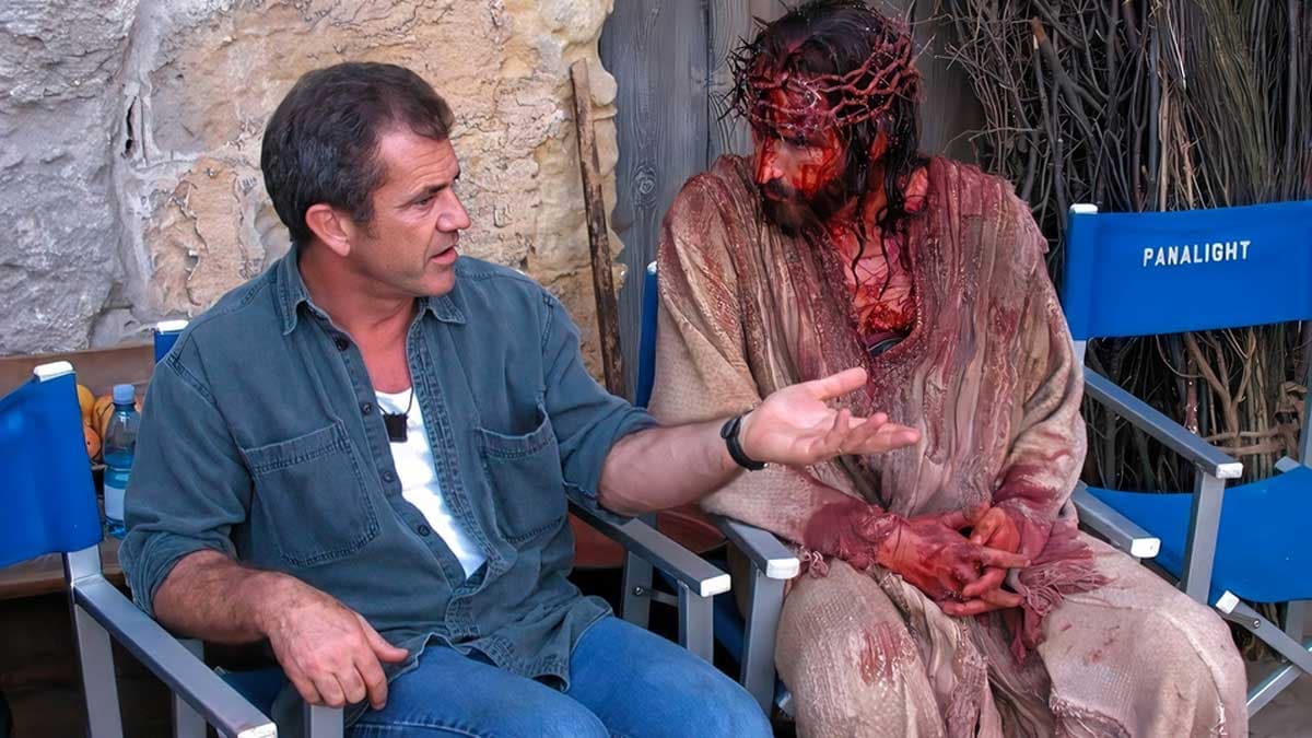 Mel Gibson Talking to Bloody Jesus meme template - Mel Gibson Jesus