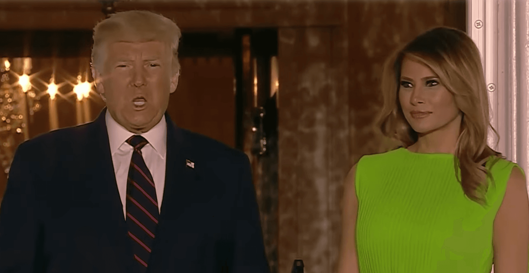 Melania Trump's Green RNC Dress meme template - Melania Trump Green Dress