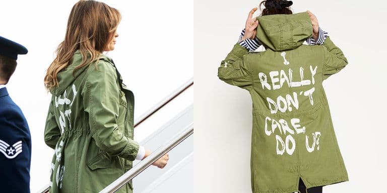 Melania Trump's "I Really Don't Care" Jacket Parodies meme template - Melania Trump Jacket