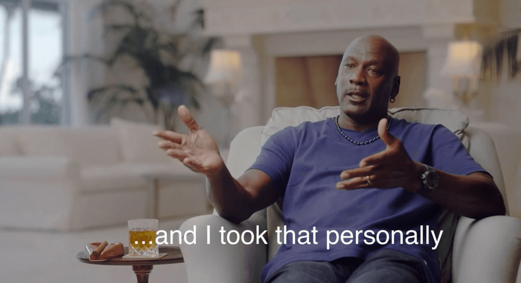 Michael Jordan's "And I Took That Personally" meme template - Michael Jordan