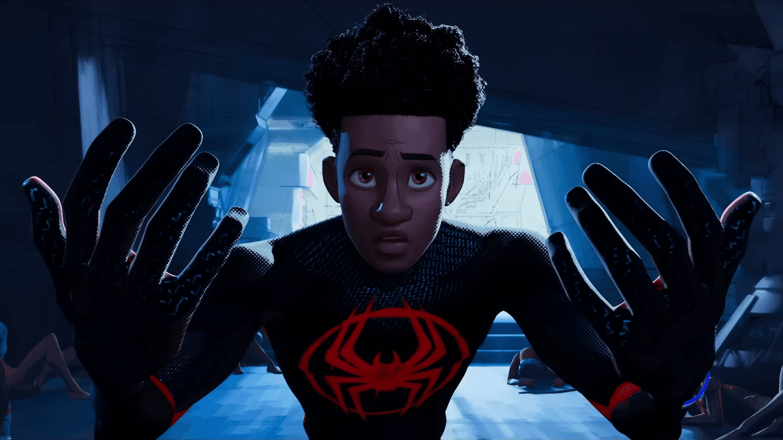 Miles Morales Running From Miguel O'Hara meme template - Miles Morales Running