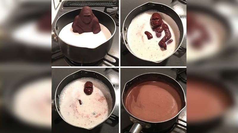 Milk Ape / Chocolate Gorilla Melting meme template - Milk Ape