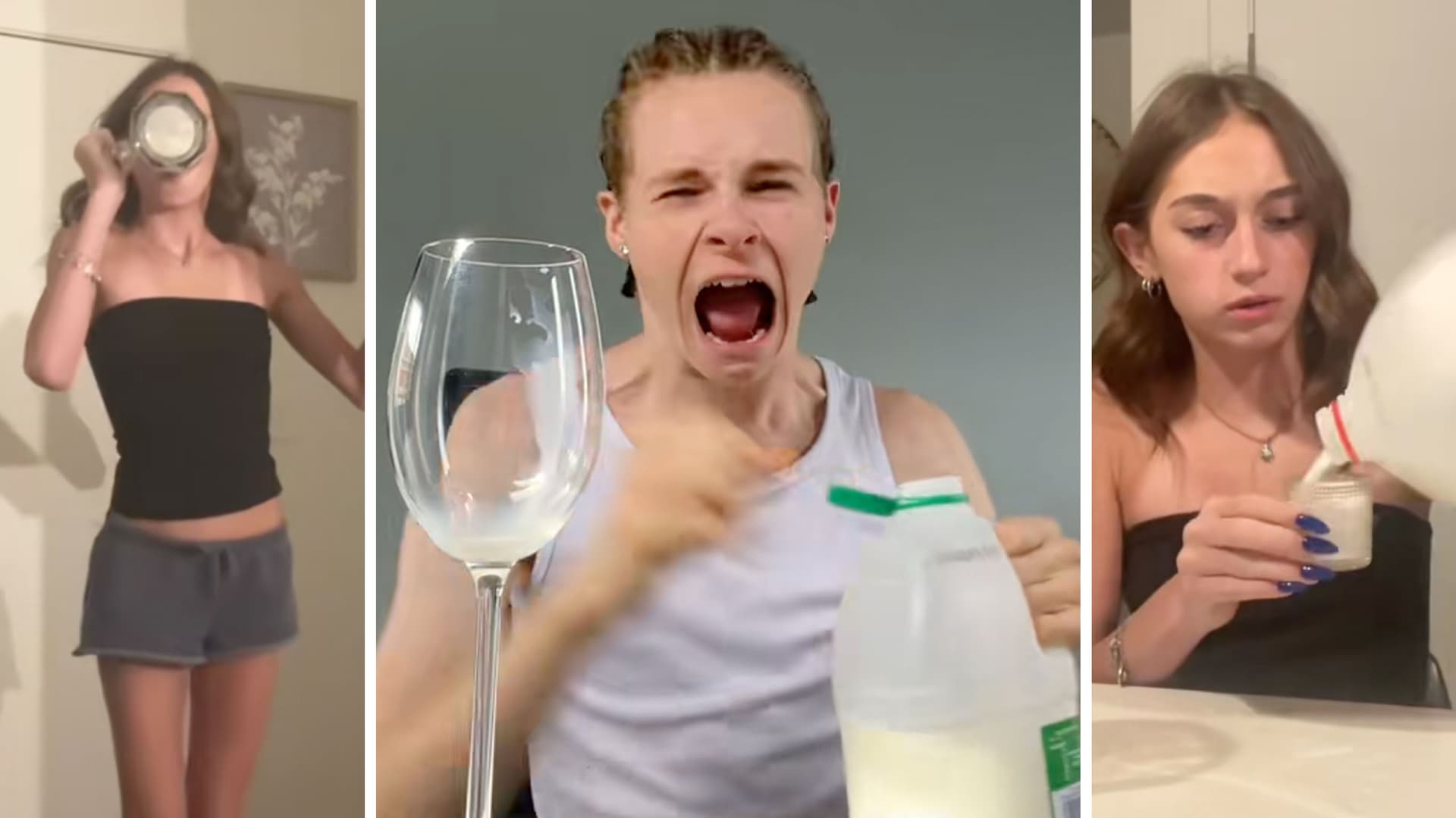 Milkaholic Trend / Milk Addiction TikTok Trend meme template - Milkaholic Trend