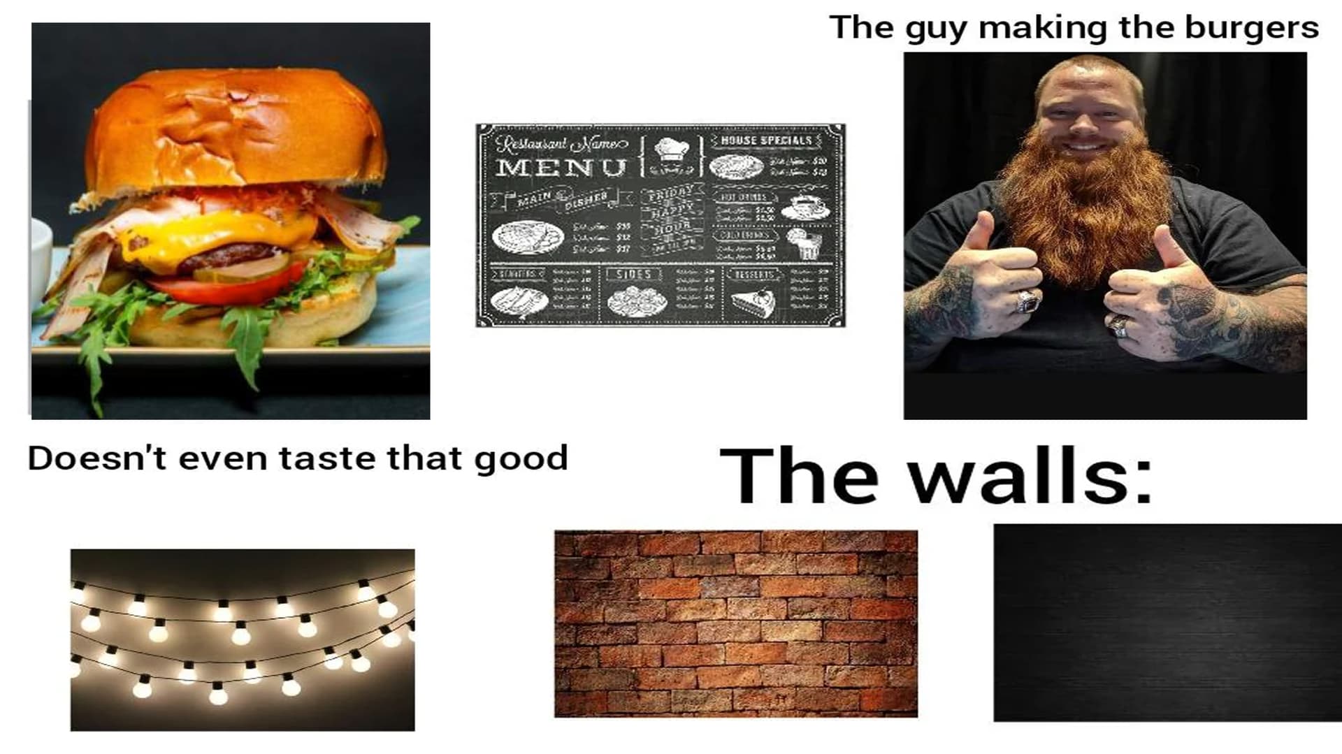 Millennial Burger Place meme template - Millennial Burger Place