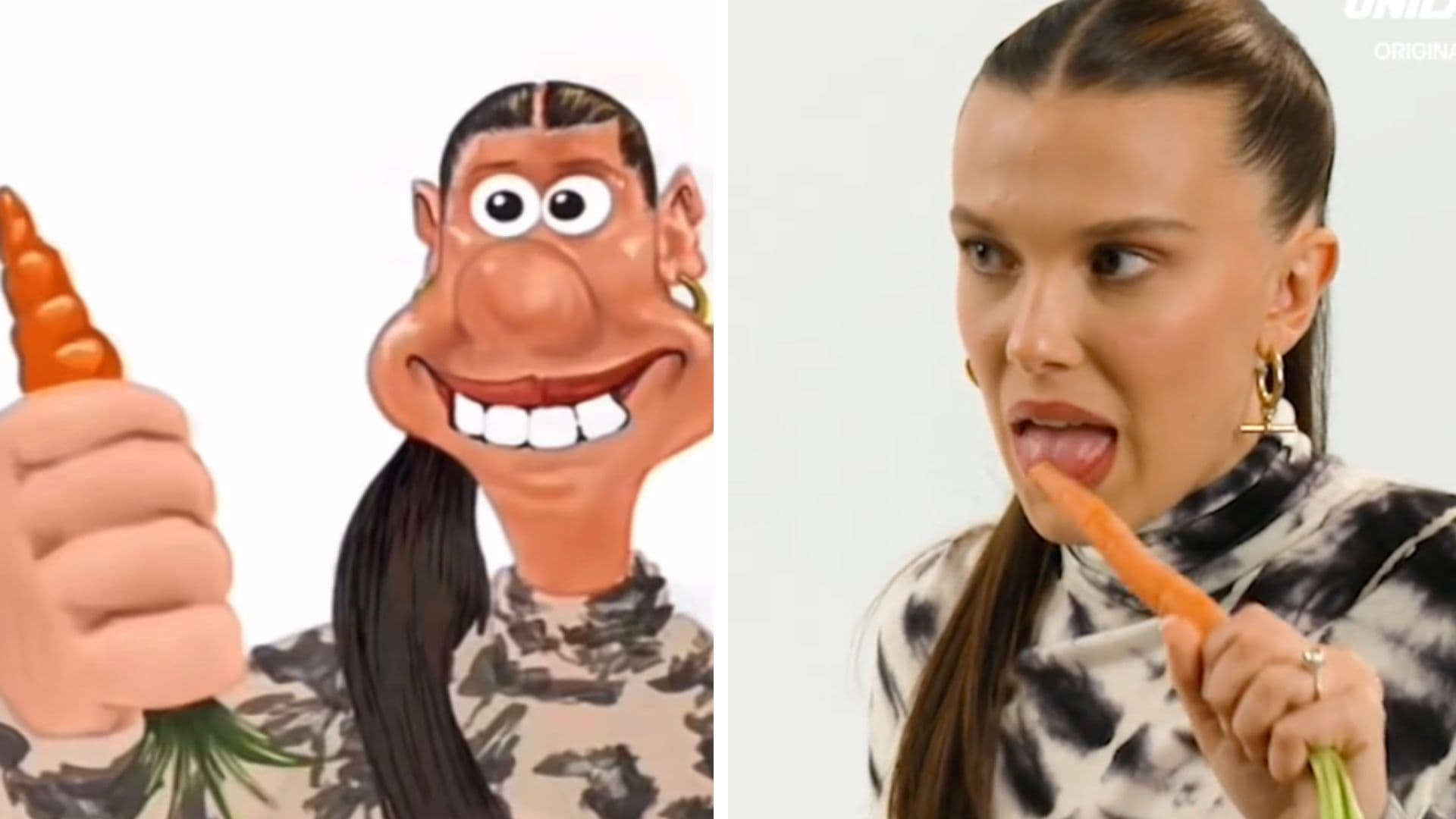 Millie Bobby Brown Eating Carrots (Wallace And Gromit Edit) meme template - Millie Bobby Brown Carrot