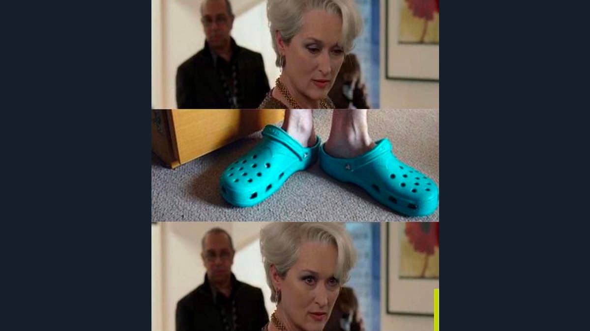 Miranda Priestly Looking At Your Shoes meme template - Miranda Priestly