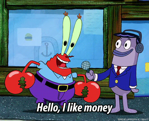 Mr. Krabs' "I Like Money" meme template - Mr Krabs I Like Money