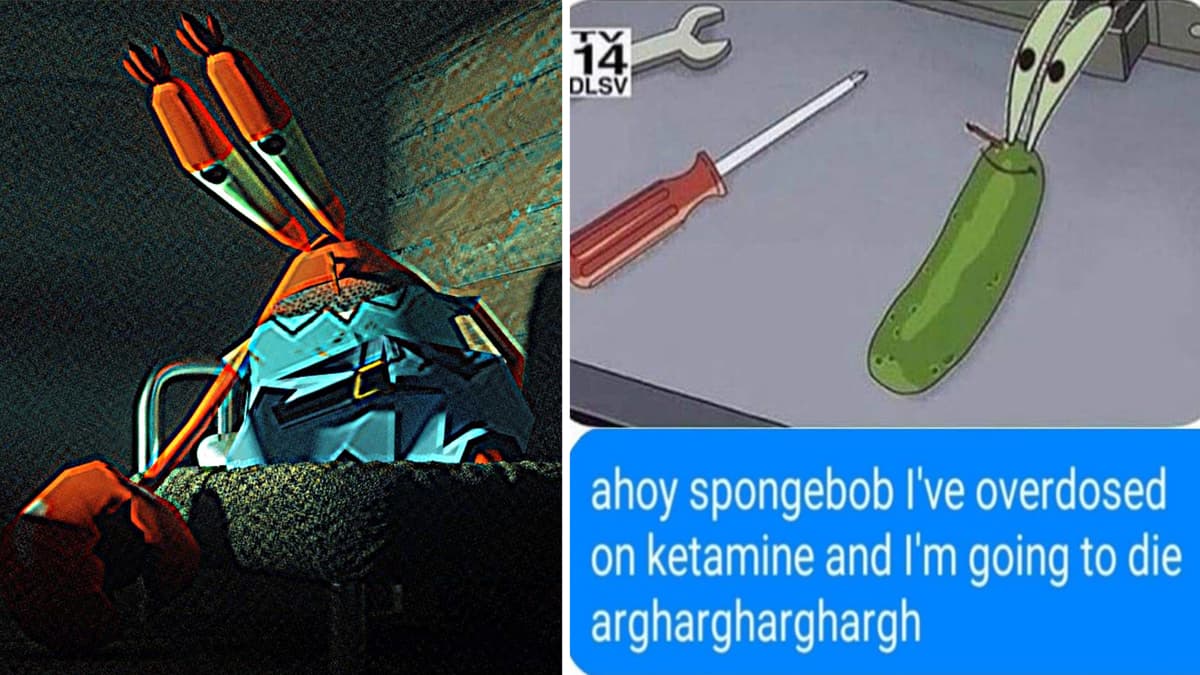 Mr. Krabs Overdoses on Ketamine meme template - Mr. Krabs Overdoses on Ketamine