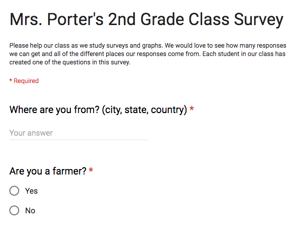 Mrs. Porter's Second Grade Class Survey meme template - Mrs. Porter's Second Grade Survey