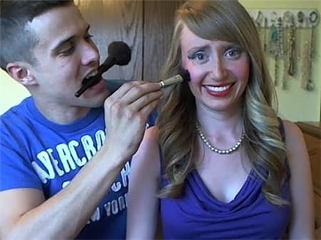 My Boyfriend Does My Makeup meme template - My Boyfriend Does My Makeup
