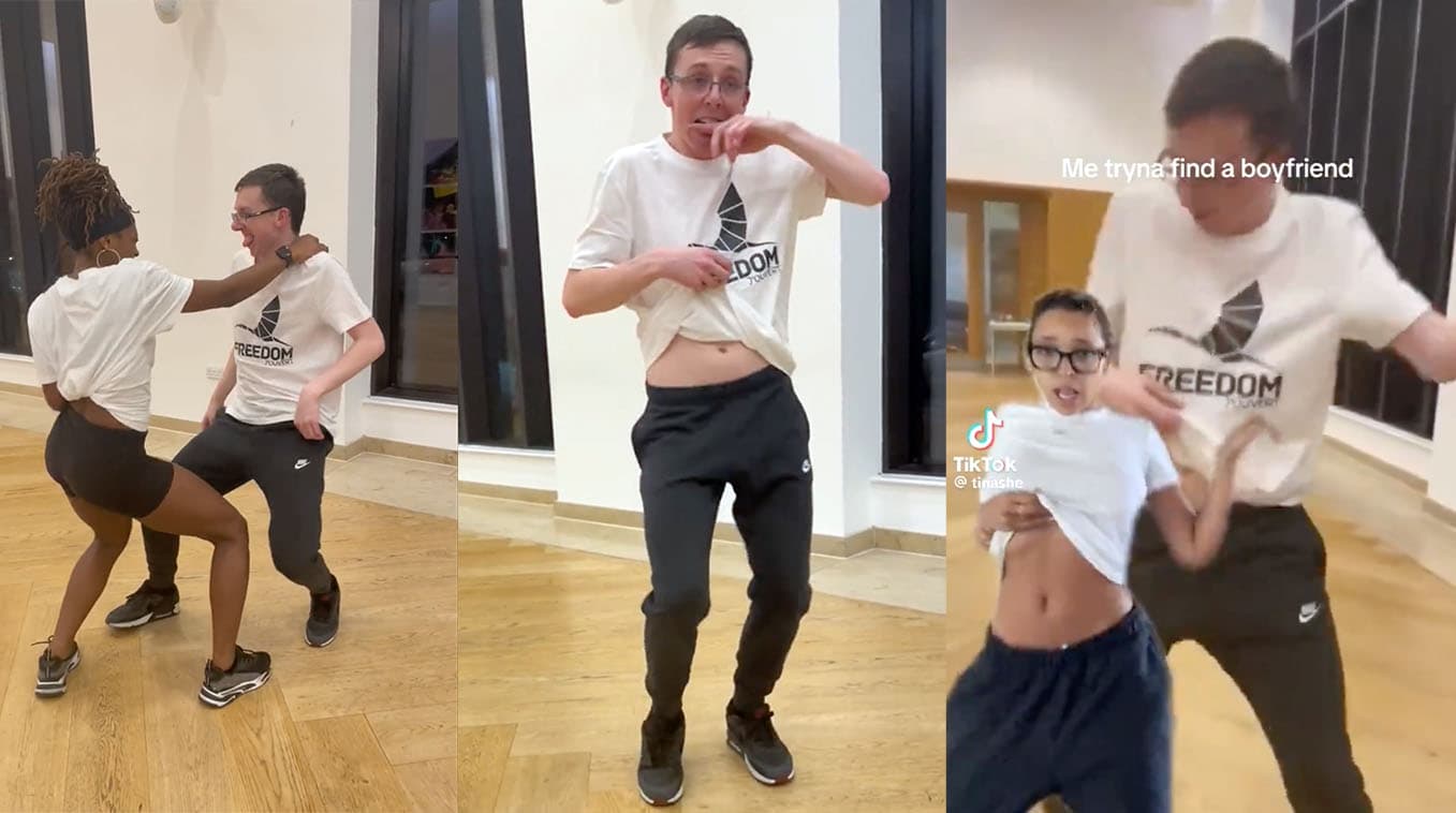 Nerdy White Boy Dancing To Nasty meme template - Nerdy White Boy Dancing