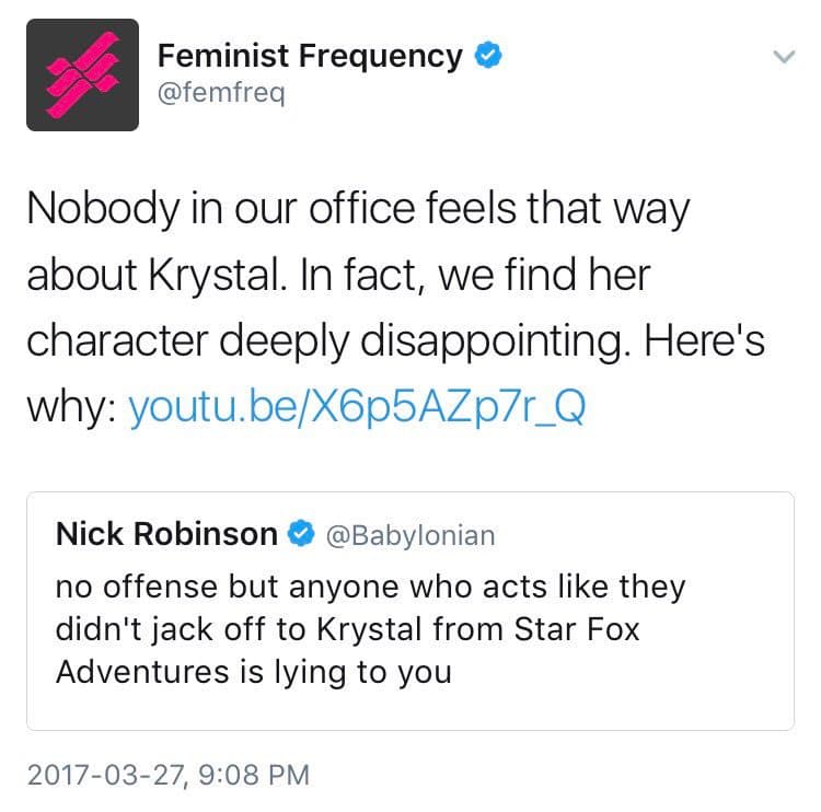 Nick Robinson "Krystal From Star Fox" Controversy meme template - Nick Robinson