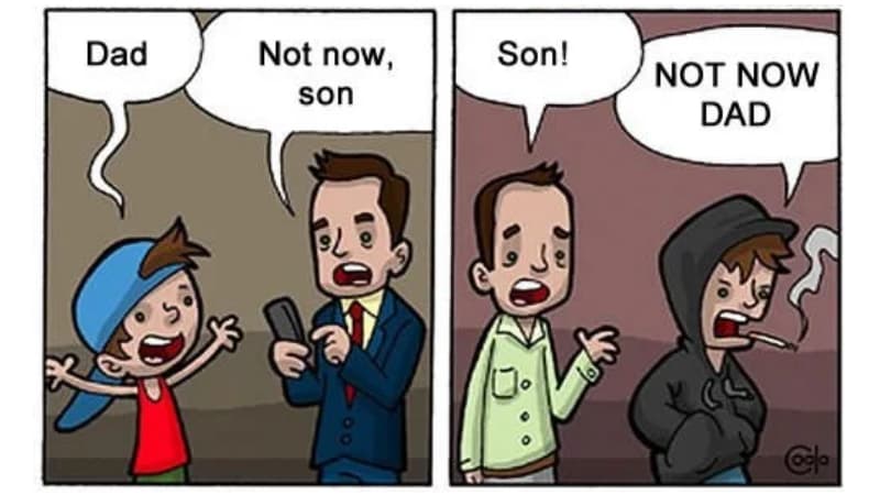 Not Now, Son meme template - Not Now Son