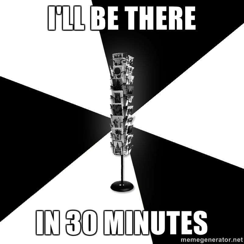 NYC Cardstand Earthcam Trolling / "I'll Be There in 30 Minutes" meme template - NYC Earthcam