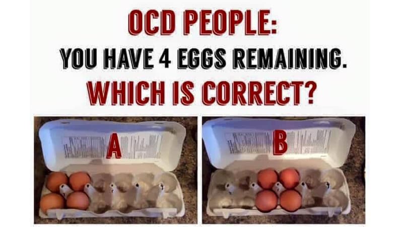 OCD People Egg Carton Test meme template - OCD Egg Carton