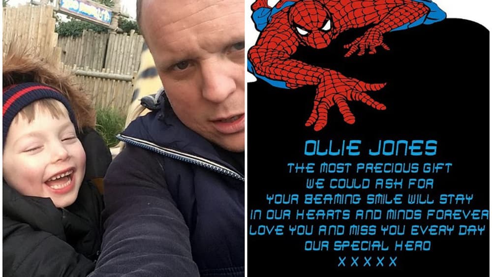Ollie Jones' Spider-Man Tombstone meme template - Spider-Man Tombstone