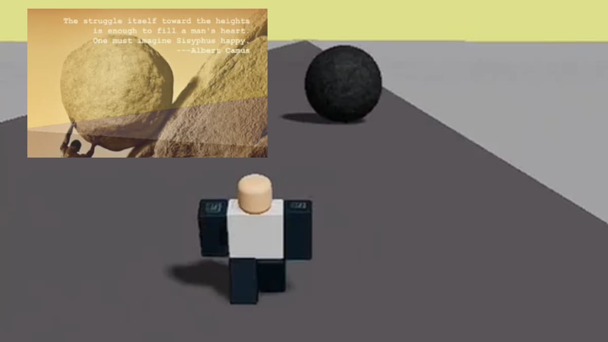 One Must Imagine Sisyphus Happy meme template - One Must Imagine Sisyphus Happy