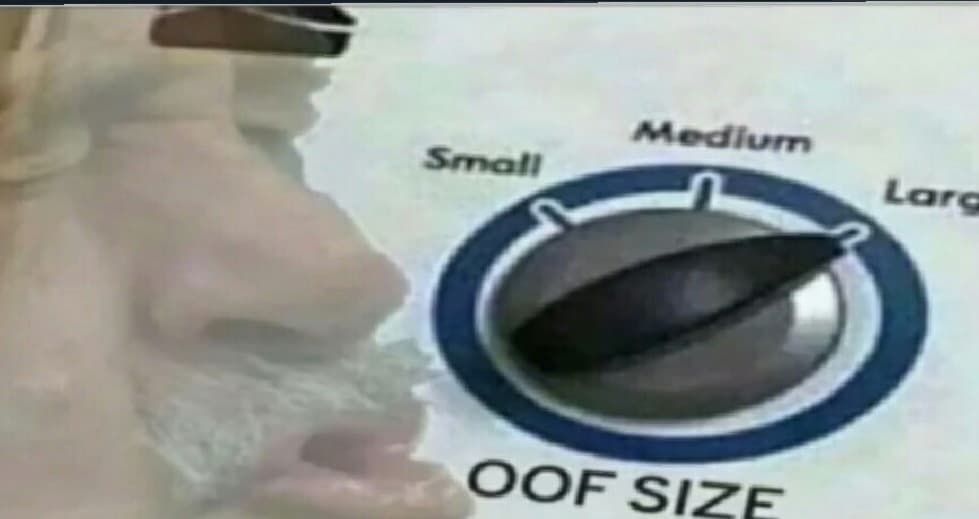 Oof Size Large meme template - Oof Size Large