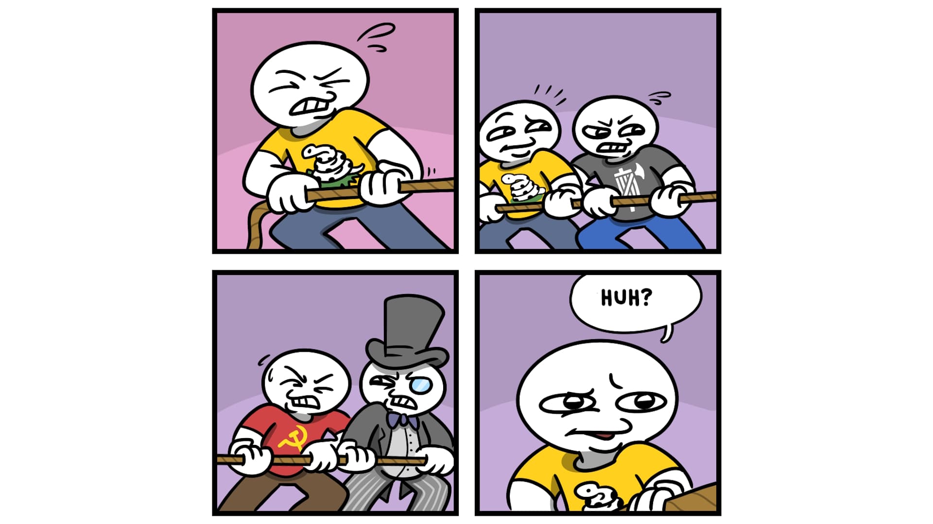 Opposites Attract / Tug of War meme template - Opposites Attract