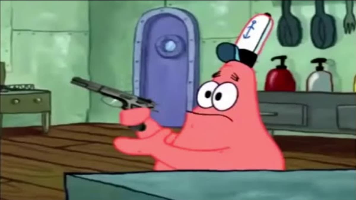 Patrick That's a Gun meme template - Patrick That's a Gun