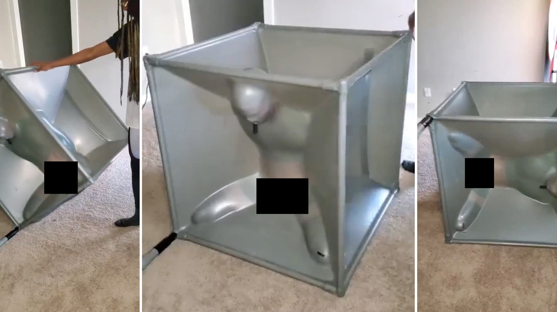 Person in Latex Sex Cube meme template - Person in Latex Sex Cube