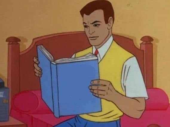 Peter Parker Reading a Book meme template - Peter Parker Reading a Book