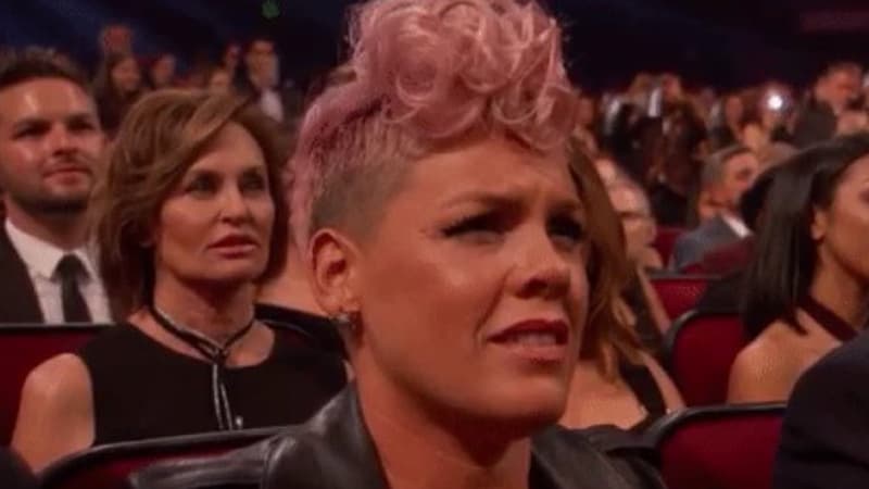 Pink Grimacing meme template - Pink Grimacing