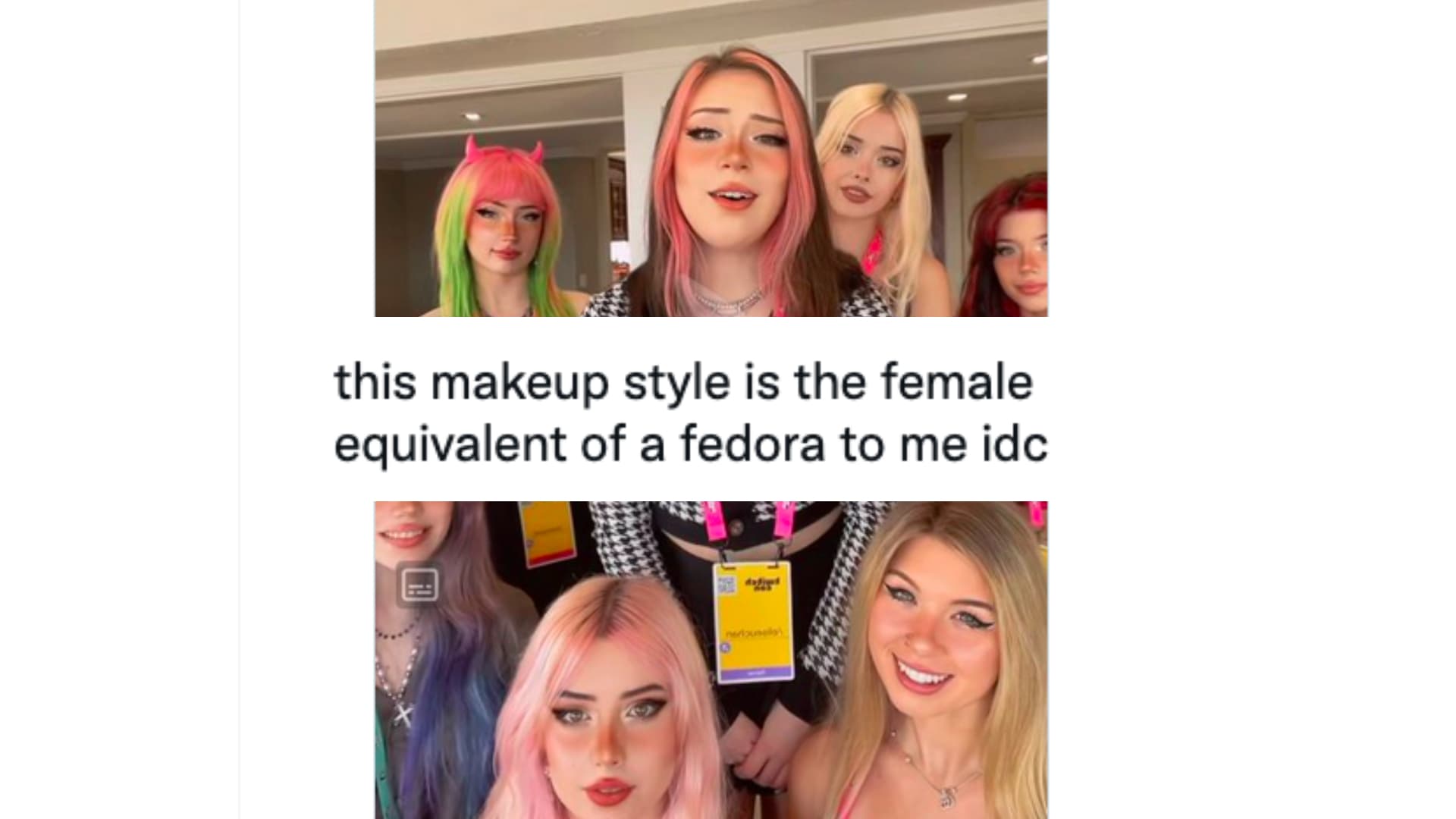 Pink Nose E-Girl Makeup meme template - Pink Nose E-Girl