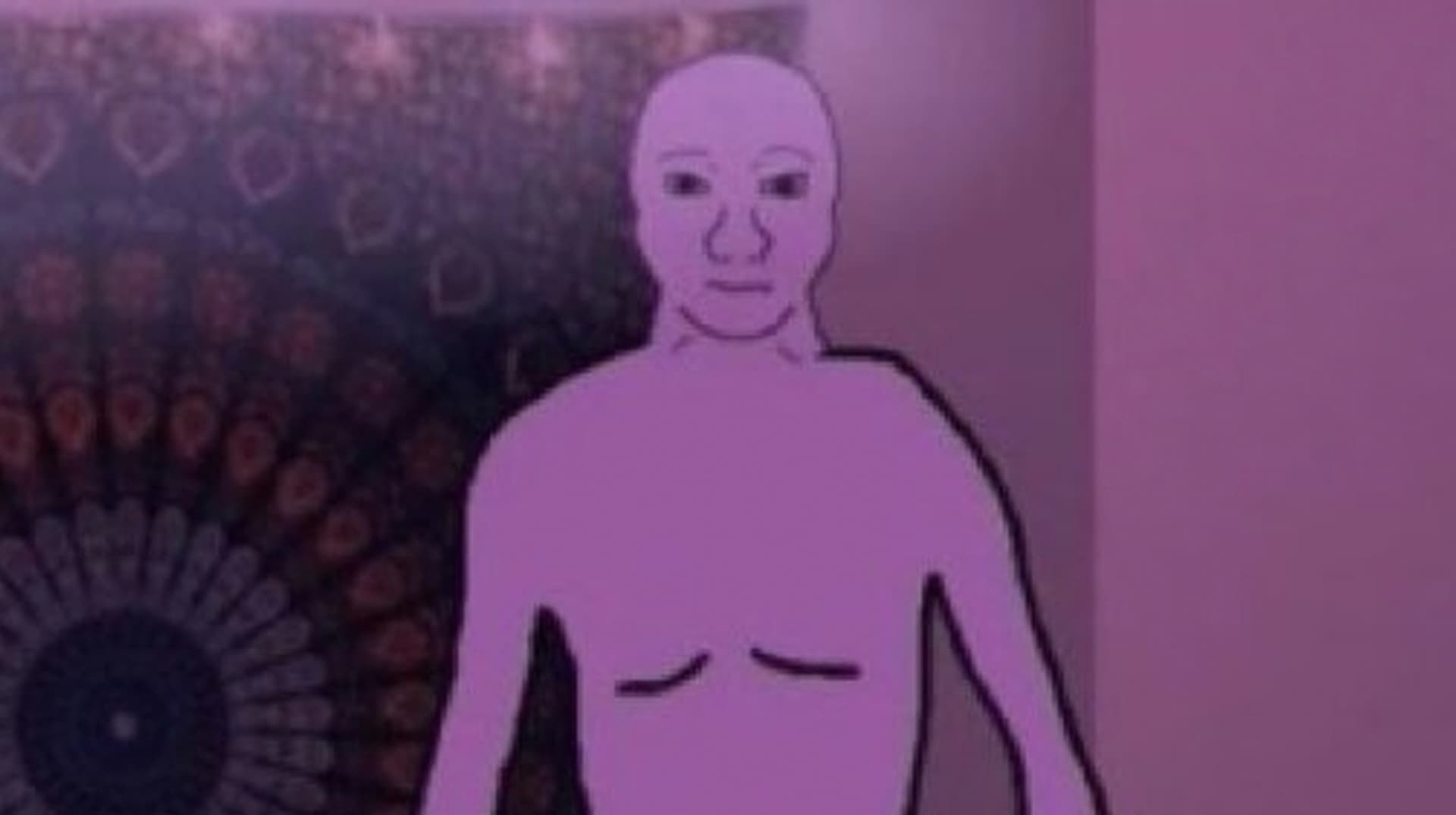 Plapjak / Wojak Giving Fat Girl Backshots meme template - Plapjak