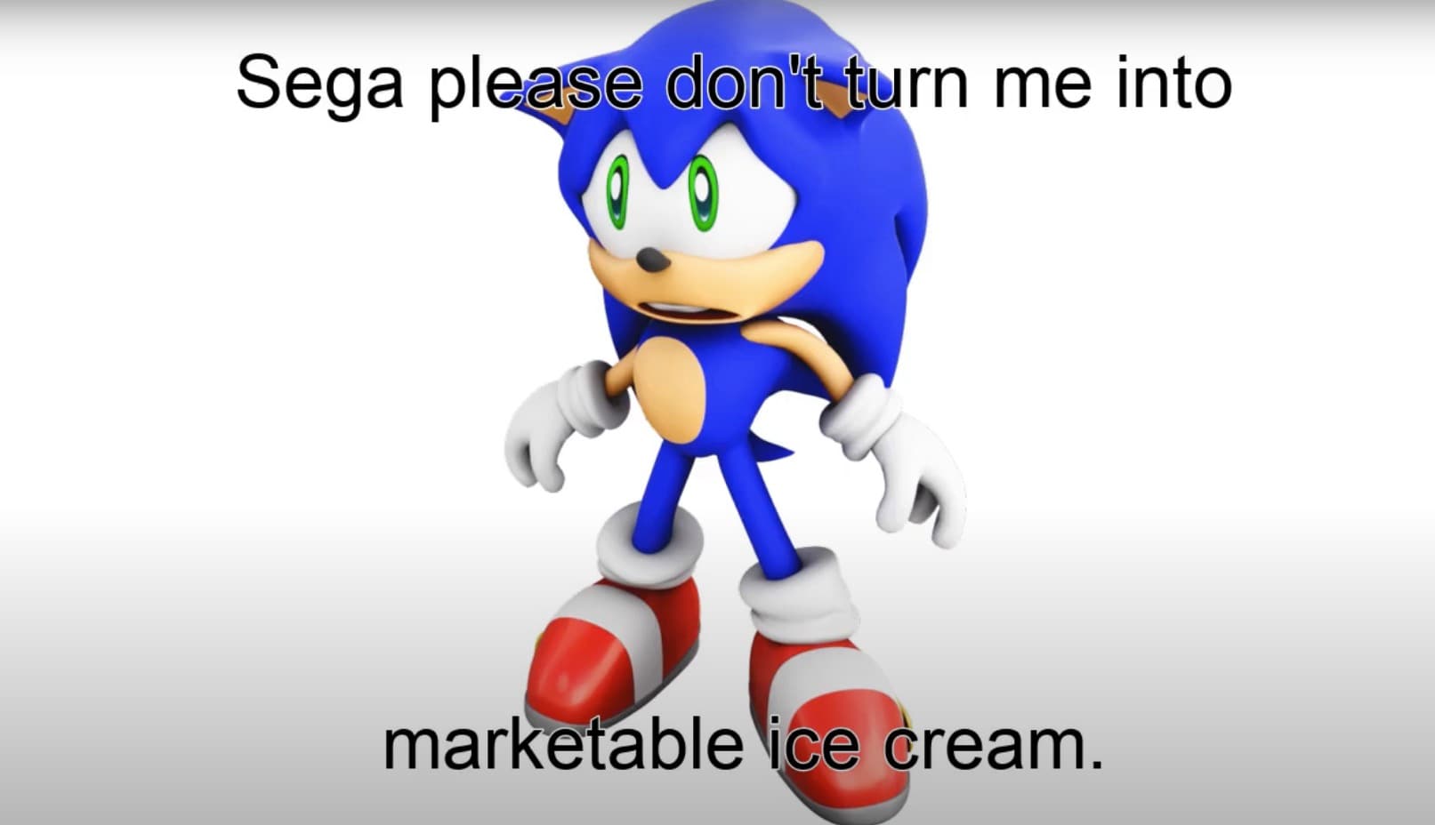 Please Sega Don't Turn Me Into meme template - Please Sega Don't Turn Me Into