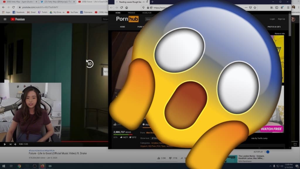 Pokimane Accidental Pornhub Stream Controversy meme template - Pokimane